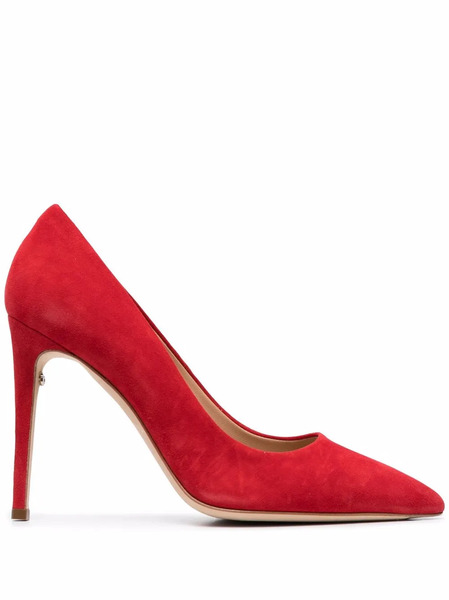  Ferragamo Pointed-toe Suede Pumps - Red 