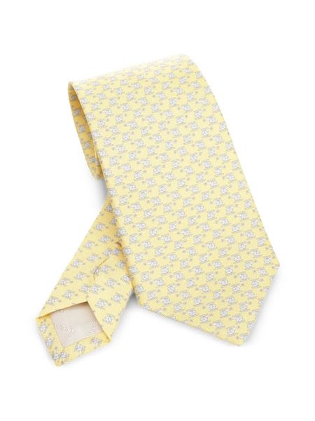  Ferragamo Printed Tie - Yellow 