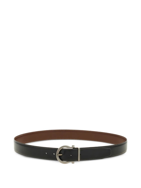  Ferragamo Reversible And Adjustable Gancini Belt - Black 