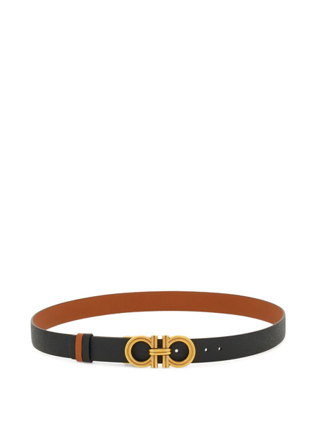  Ferragamo Reversible And Adjustable Gancini Belt - Black 
