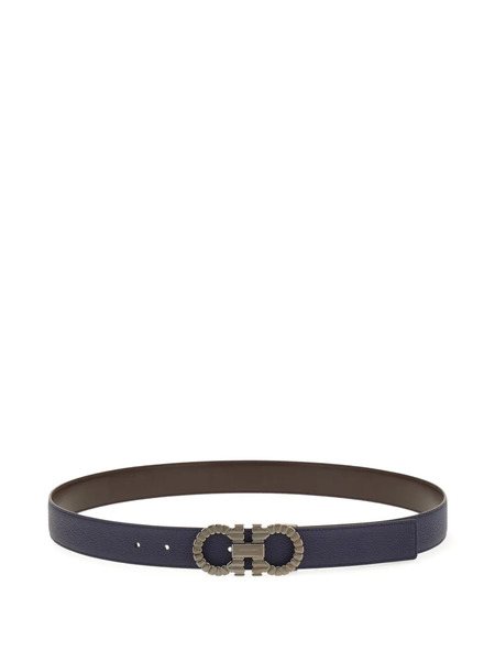  Ferragamo Reversible And Adjustable Gancini Belt - Blue 