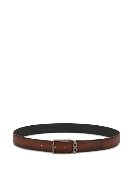  Ferragamo Reversible Buckle Belt - Brown 