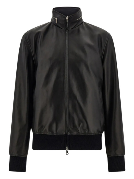  Ferragamo Reversible Nappa Blouson Jacket - Black 