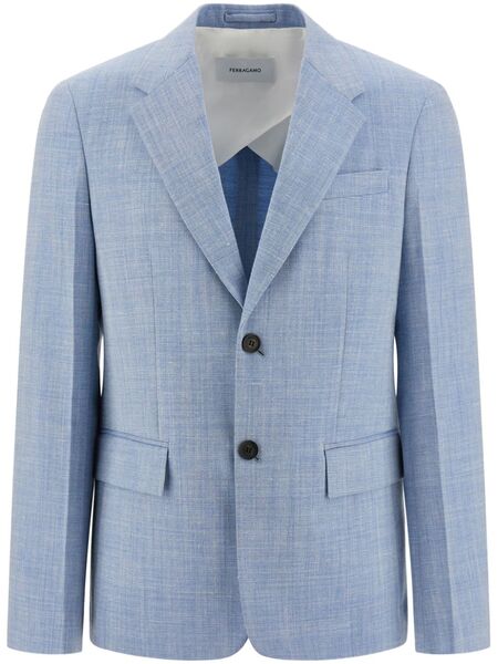  Ferragamo Single-breasted Blazer - Blue 