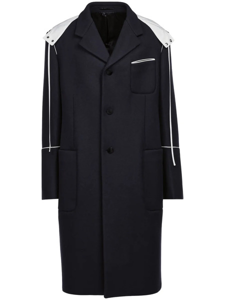  Ferragamo Single-breasted Hooded Coat - Blue 