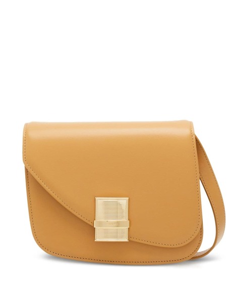  Ferragamo Small Asymmetric Leather Shoulder Bag - Neutrals 