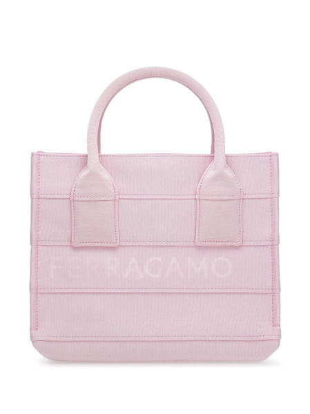  Ferragamo Small Tote Bag With Signature - Pink 
