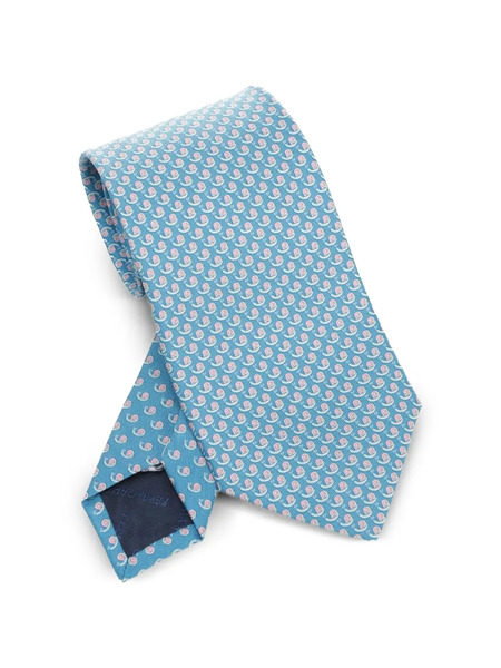  Ferragamo Snail-print Tie - Blue 
