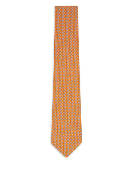  Ferragamo Snail Print Ties - Orange 