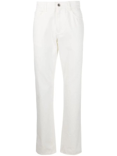  Ferragamo Straight-leg Logo Patch Jeans - White 