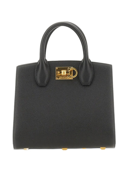  Ferragamo Studio Box Tote Bag - Black 