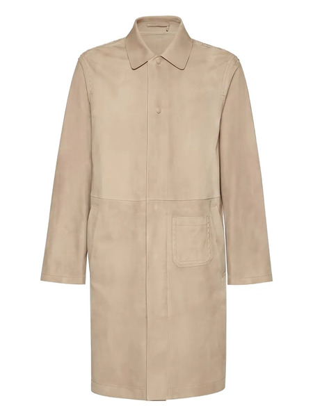  Ferragamo Suede Coat - Neutrals 