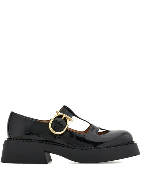  Ferragamo T-strap Buckle Pumps - Black 