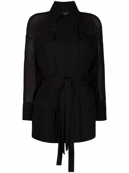  Ferragamo Tie-fastening Shirt Jacket - Black 