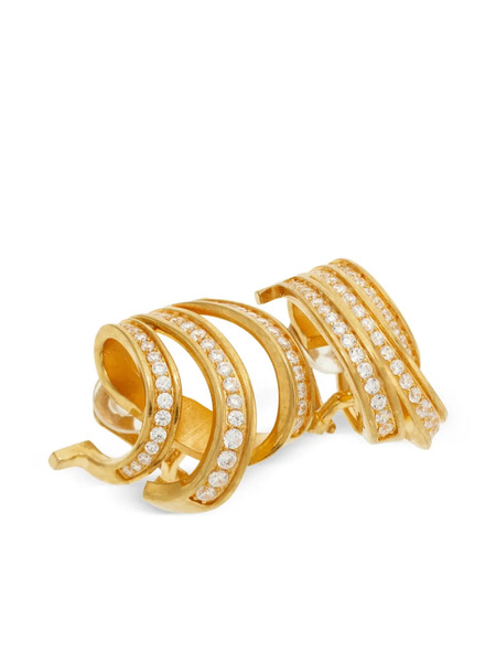  Ferragamo Triple Gancini Earrings - Gold 