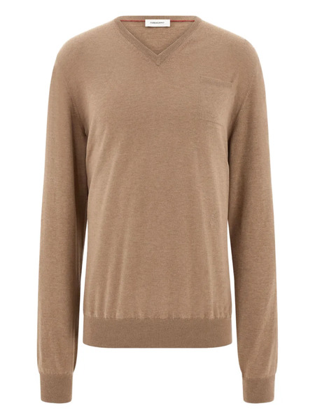  Ferragamo V-neck Sweater - Neutrals 
