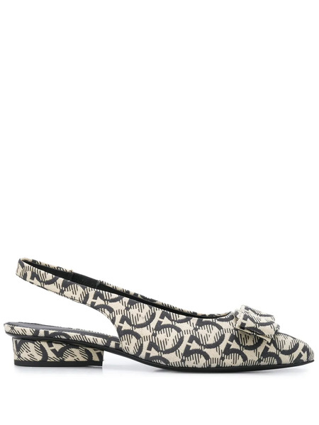  Ferragamo Vara Gancio Flat Pumps - Neutrals 
