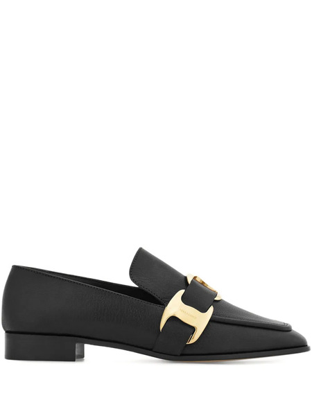  Ferragamo Vara Leather Loafers - Black 