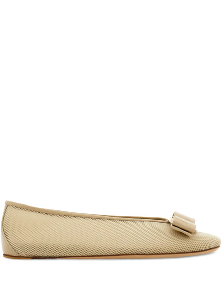  Ferragamo Vara Mesh Ballet Flats - Neutrals 