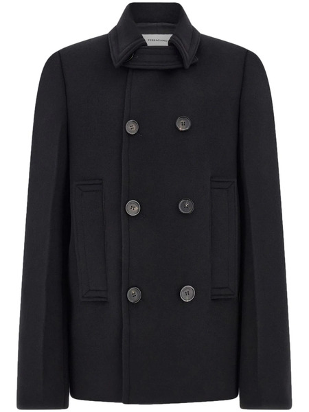  Ferragamo Virgin Wool-blend Peacoat - Black 