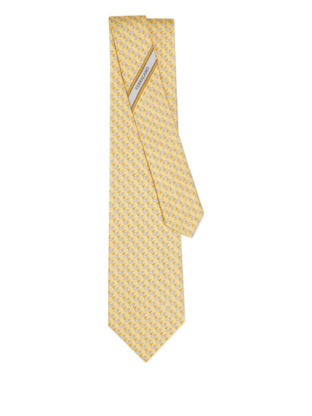  Ferragamo Whale-print Silk Tie - Yellow 