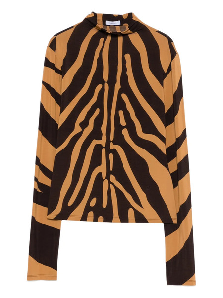  Ferragamo Zebra Print Top - Brown 
