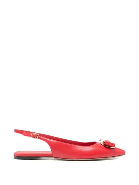  Ferragamo Zelmy Bow Ballet Flats - Red 