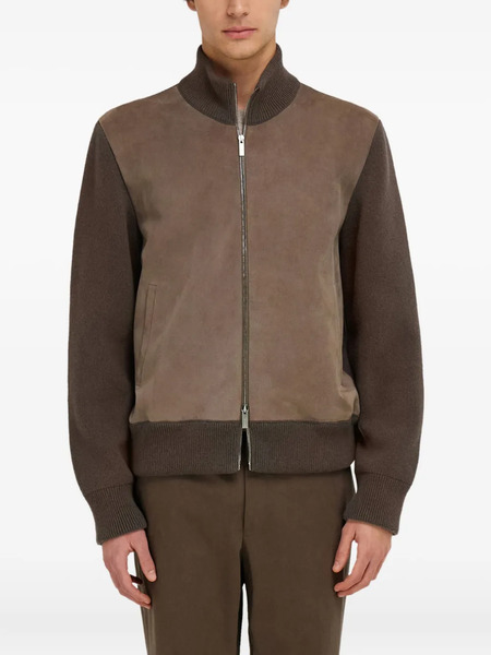  Ferragamo Zip-up Bomber Jacket - Brown 