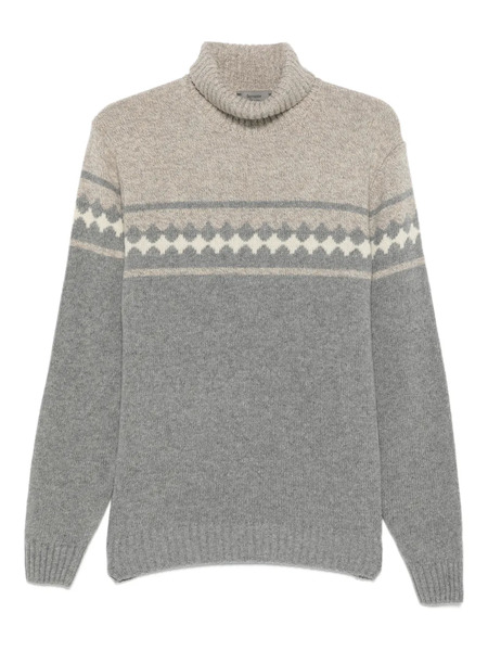  Ferrante Patterned Roll-neck Sweater - Grey 