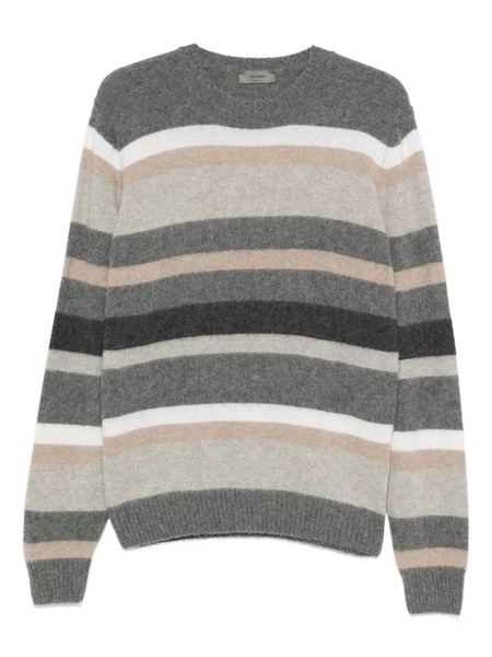  Ferrante Striped Round-neck Sweater - Grey 