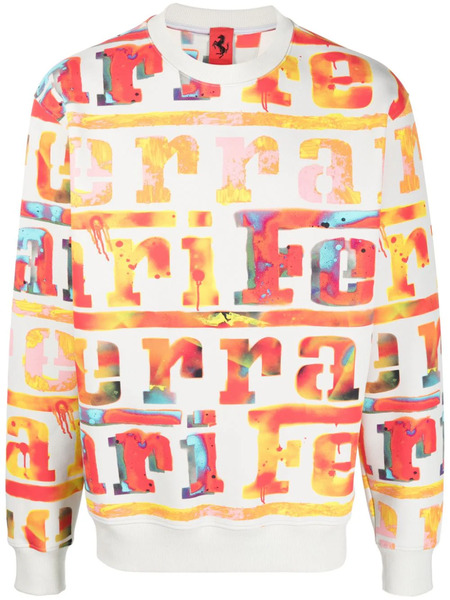 Ferrari Graffiti Logo-pattern Sweatshirt - Grey 