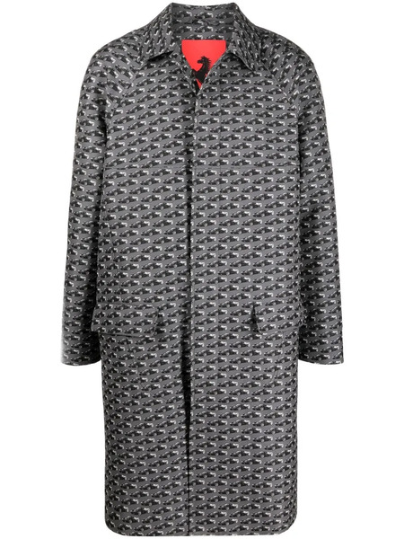  Ferrari Graphic-print Single-breasted Coat - Grey 