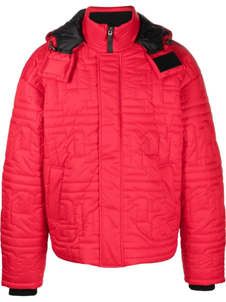  Ferrari Quilted-logo Puffer Jacket - Red 