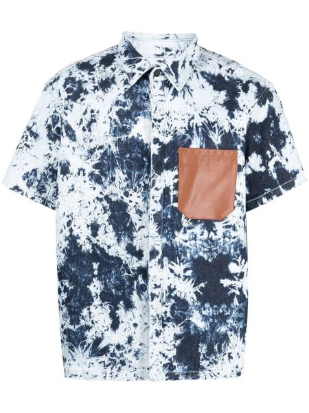  Ferrari Tie-dye Patterned Shirt - Blue 