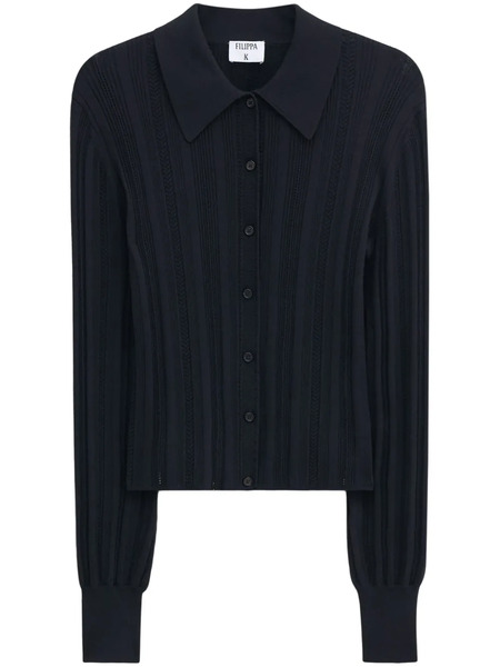  Filippa K Braid Knit Cardigan - Black 