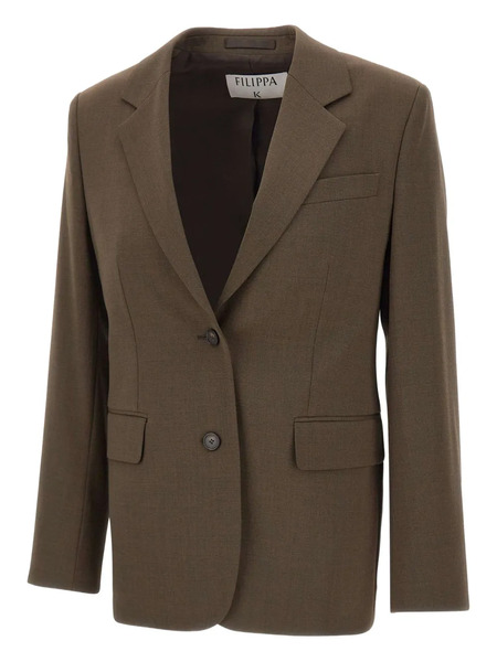  Filippa K Delilah Padded-shoulder Two-button Blazer - Brown 