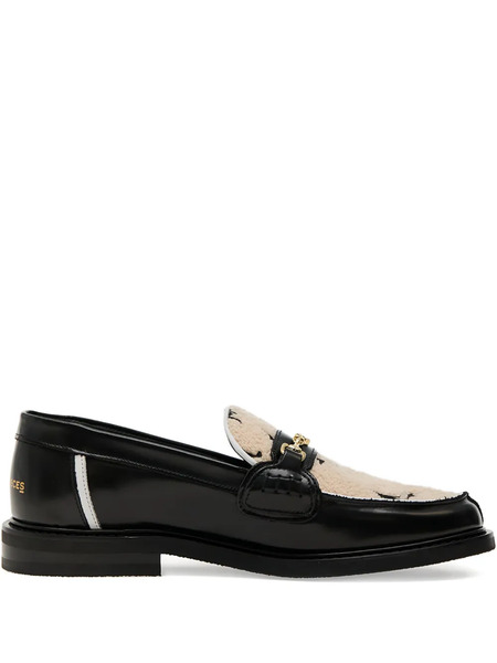  Filling Pieces Generations Leather-trimmed Pattern Loafers - Black 