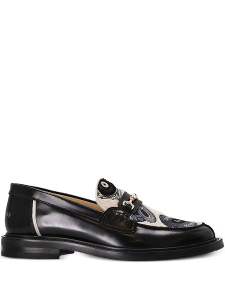  Filling Pieces Graphic-pattern Leather Loafers - Black 