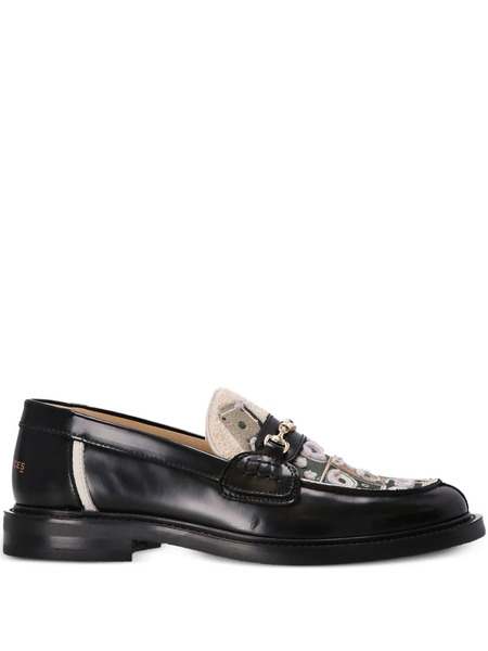  Filling Pieces Leather Patterned Loafers - Black 