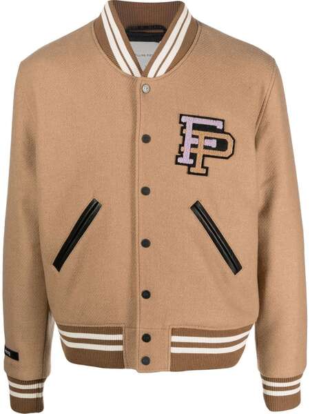  Filling Pieces Logo-patch Bomber Jacket - Brown 