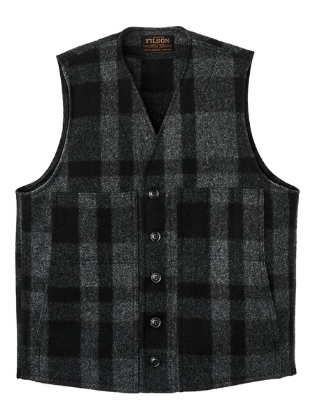  Filson Mackinaw Checked Vest - Grey 