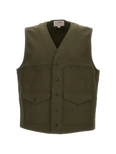  Filson Pockets Buttoned Vest - Green 