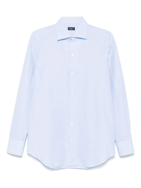  Finamore 1925 Napoli Micro-pattern Shirt - Blue 