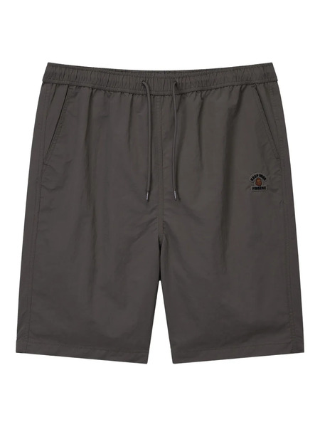  Fingercroxx Drawstring Logo-patch Shorts - Grey 