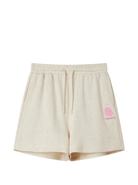  Fingercroxx Drawstring Patch Shorts - Neutrals 