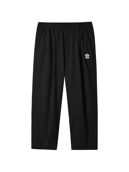  Fingercroxx Elasticated-waistband Logo-patch Trousers - Black 