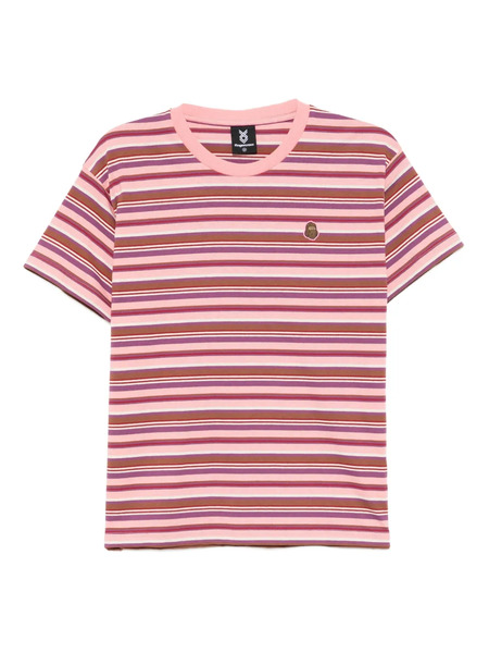  Fingercroxx Horizontal-striped T-shirt - Pink 