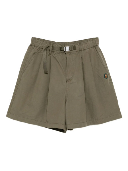  Fingercroxx Logo-patch Shorts - Green 