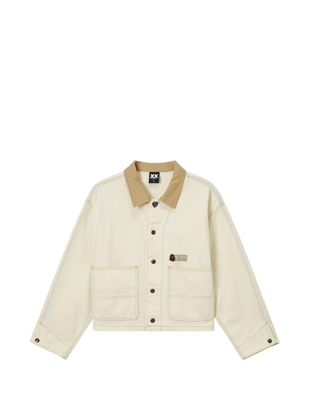  Fingercroxx Patch Collar Cotton Jacket - Neutrals 