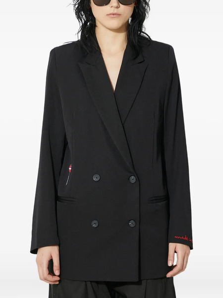  Fiorucci Double-breasted Embroidered Blazer - Black 